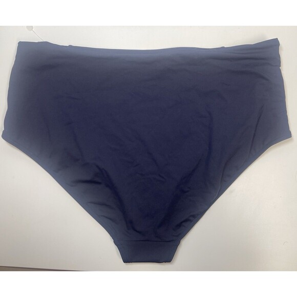 Sea Level Swim Gathered Side High Waisted Bikini Bottom In Navy Sz 16 New - Picture 6 of 9
